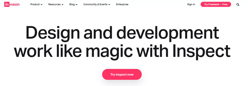 InVision home page