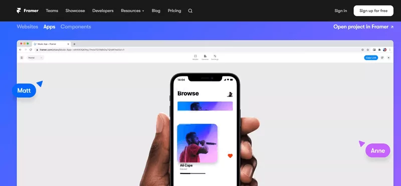 framer home page