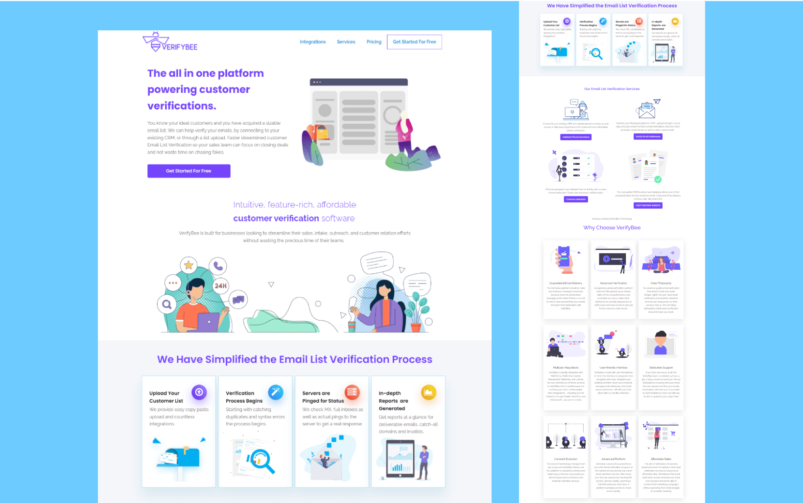 verifybee landing page